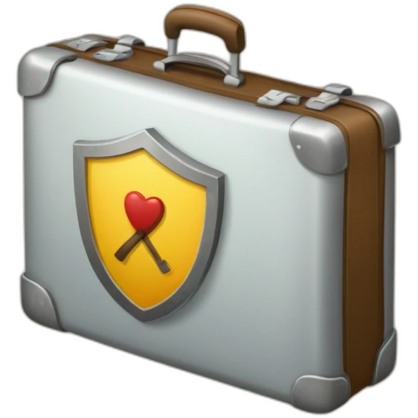 ios emoji style icon luggage with shield and check mark emoji