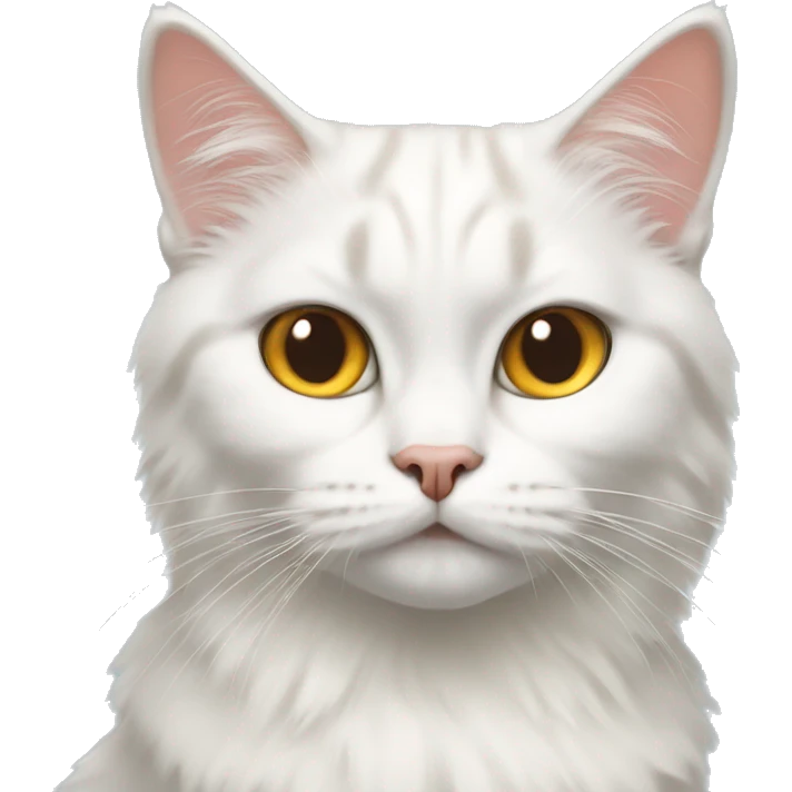 Siberian White Cat with chicken legs emoji