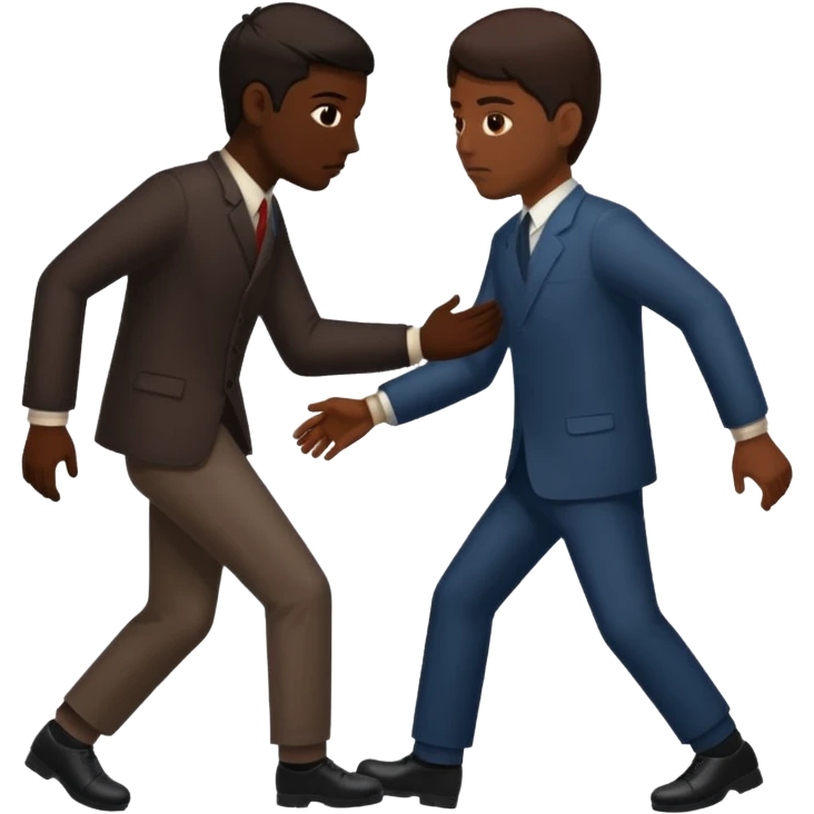 a situation in which someone pushes another person behind one's back emoji