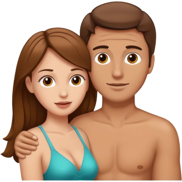 Brown haired white guy doggystyle sex with brown haired white girl emoji