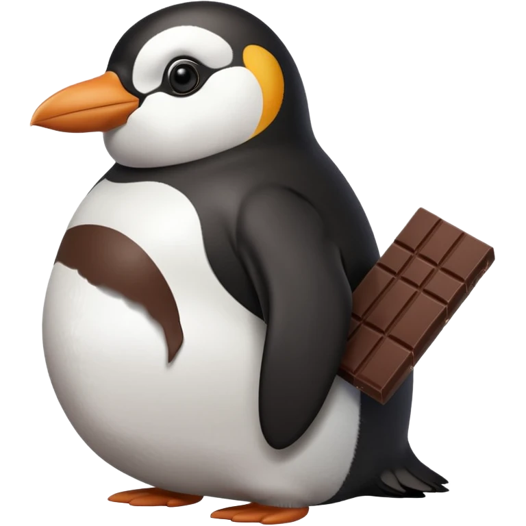 Fat Penguin Eating Chocolate emoji