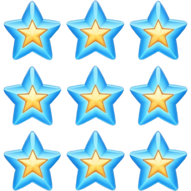 5 solid blue stars emoji