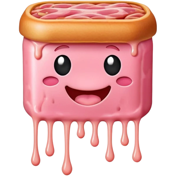  SPAM meat melted pink dripping sauce happy face emoji