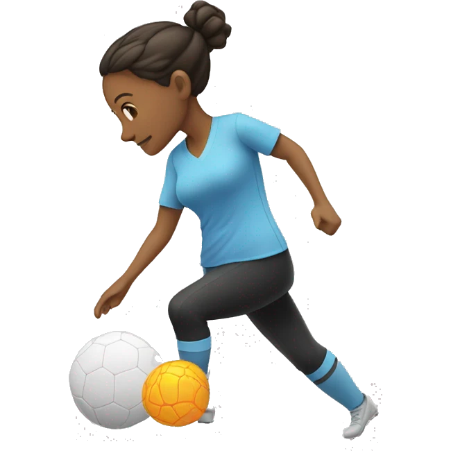 woman doing footsal emoji