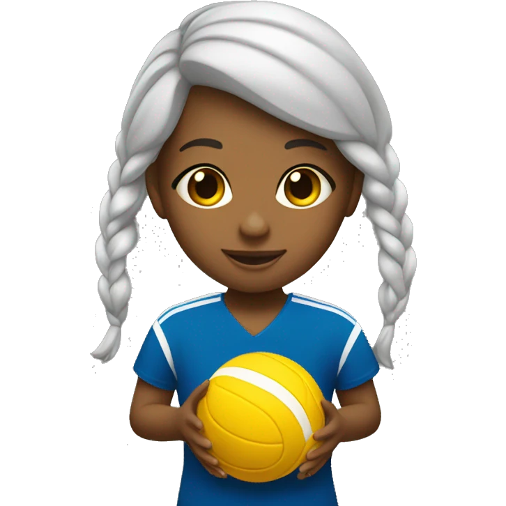 una niña con una pelota de volley emoji