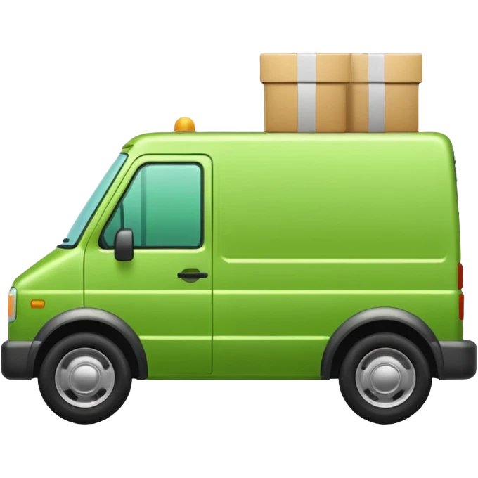 make delivery car in light Green color  emoji