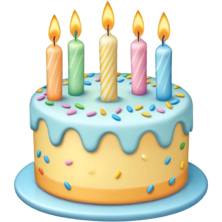 1 layer pastel birthday cake emoji