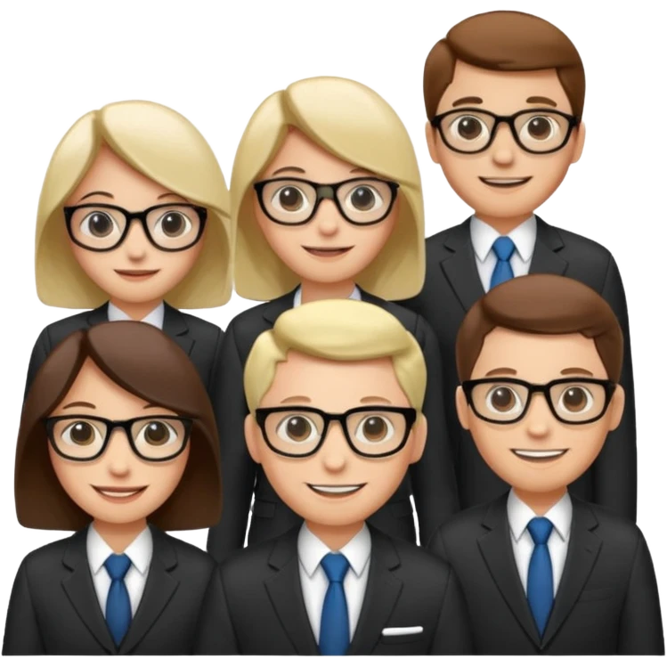 People in suits wearing glasses emoji