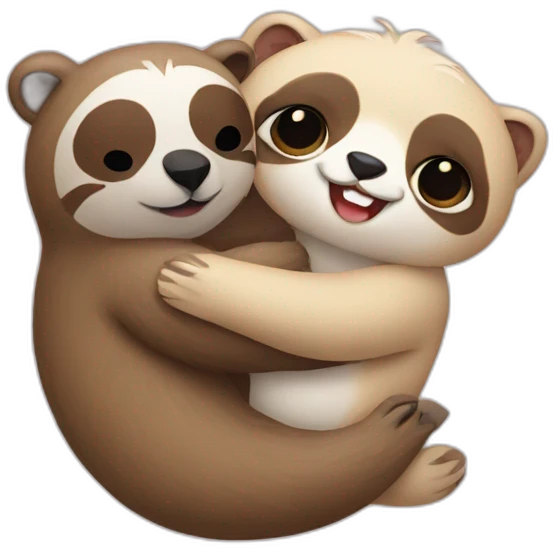 sloth hug cat emoji