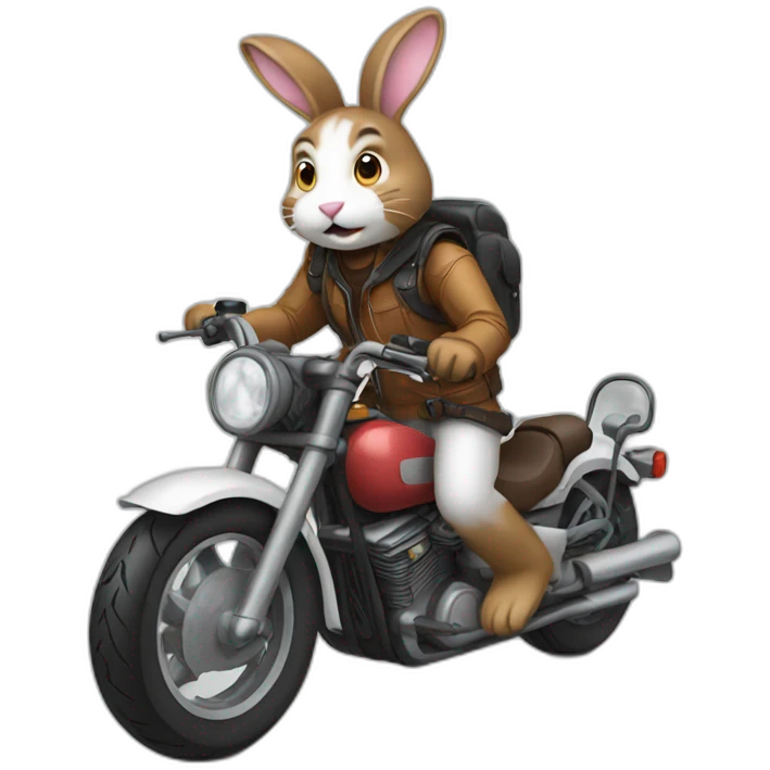 bunny riding motorcycle emoji