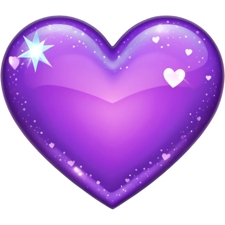 glitter purple and cian heart emoji