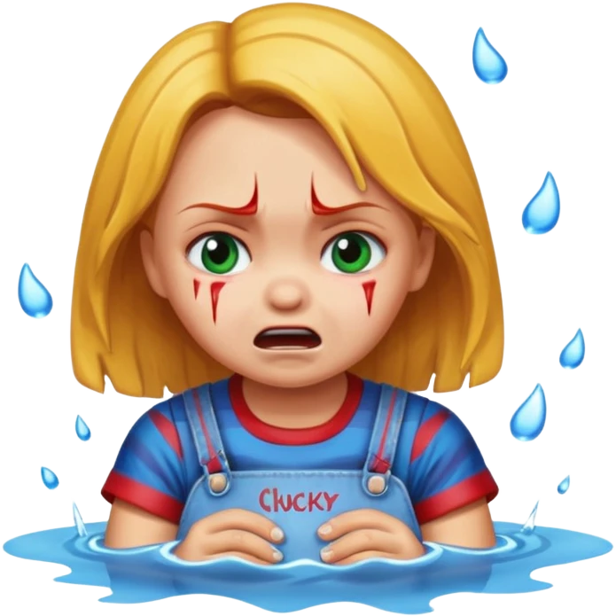 Girl name chucky crying and flooding the place, her name must be written  emoji
