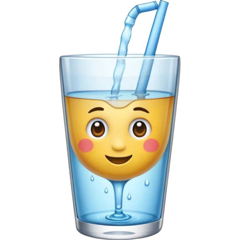 mach mir ein trinkglas voll mit wasser aber ohne gesicht emoji
