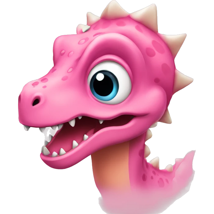 Dinosaurio rosa cute con ojos grandes  emoji