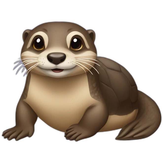 Loutre sur tortue emoji