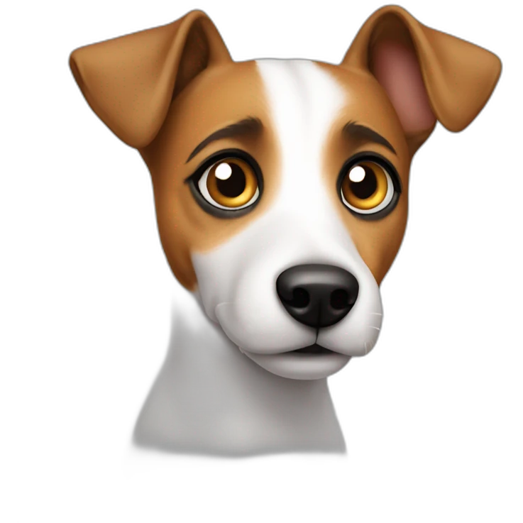 jack russel confused eyes with head tilted to the side emoji