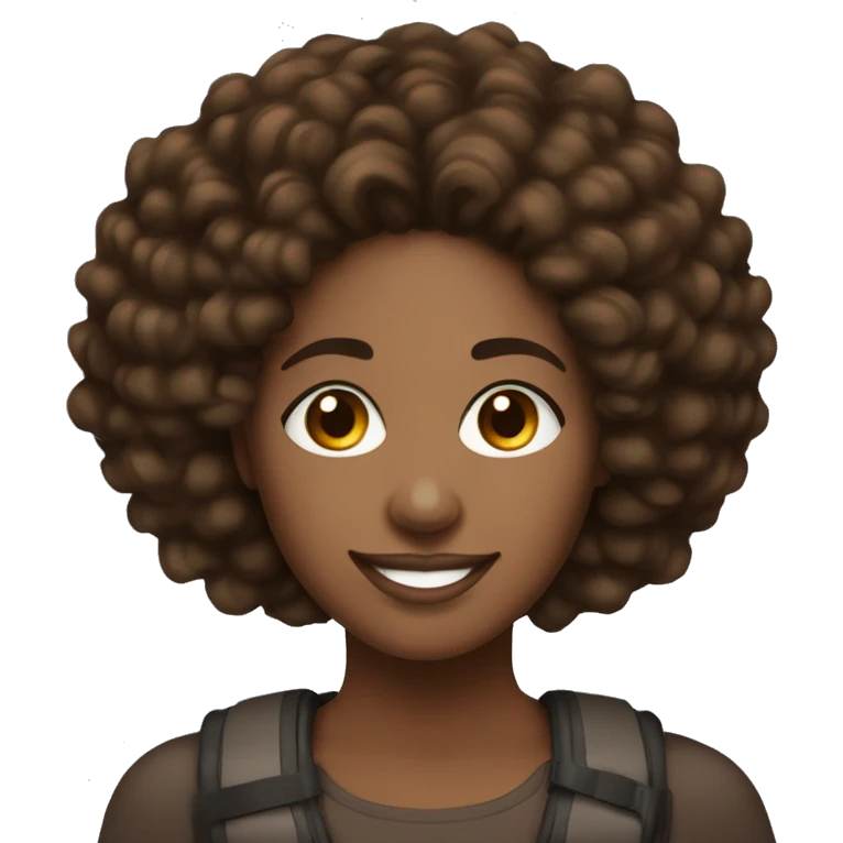 brown ski african american woman 35 years old with sisterlocks beautiful smile big brown eyes teardrop face shape emoji