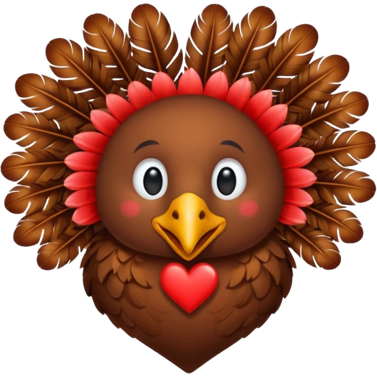cute turkey heart emoji