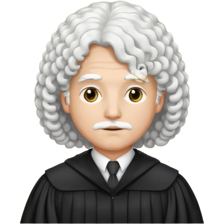 judge with white curly wig emoji