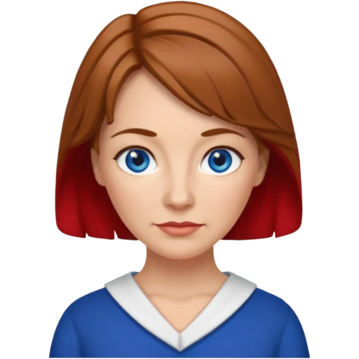 midle   aged female with Scottish red attire and dark blonde hair and blue eyes emoji
