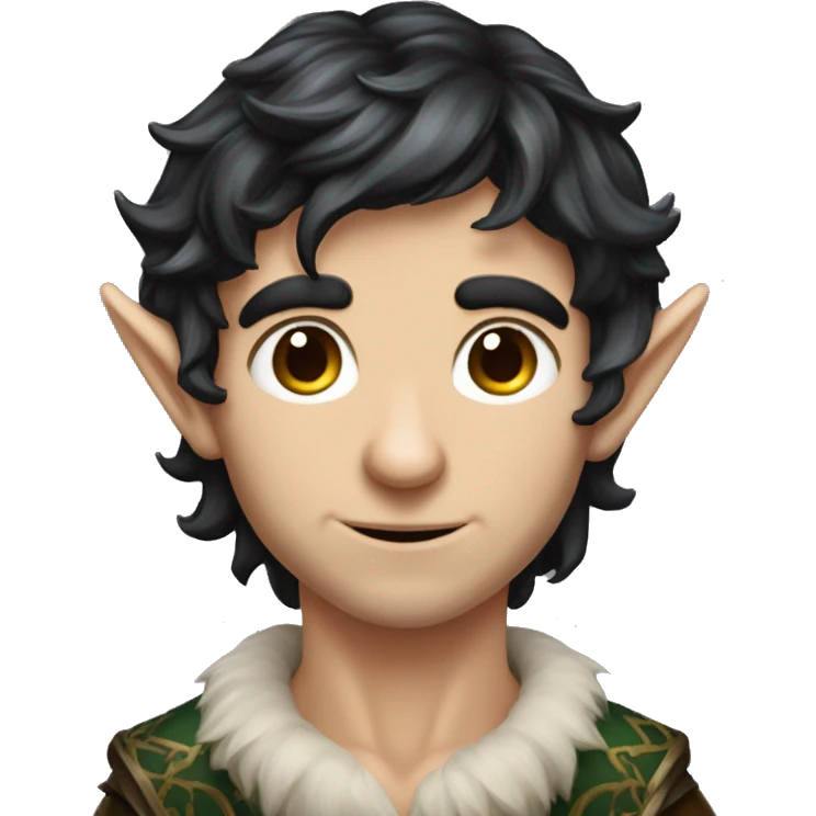 dark hair male elf fantasy emoji