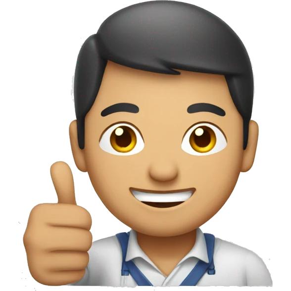 Smiling Kyrgyz man showing thumbs up  emoji