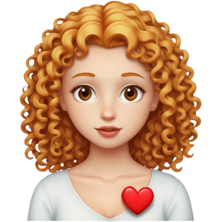 Blonde girl with ginger curly head in love  emoji