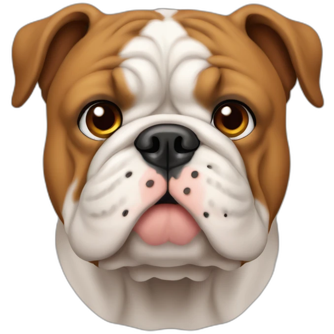 cara de perro bulldog todo color canela front view emoji