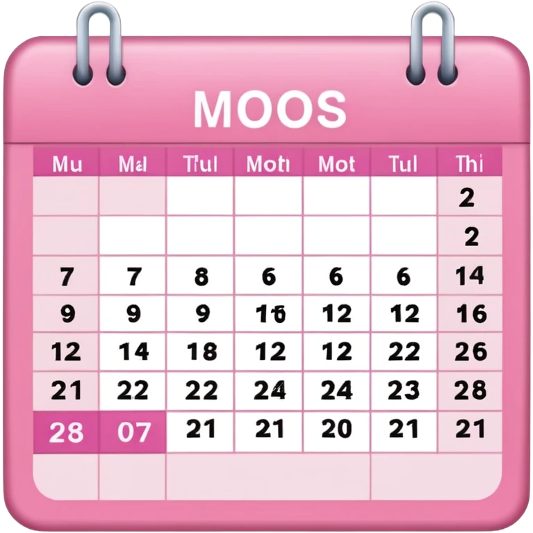 pink  calendar emoji