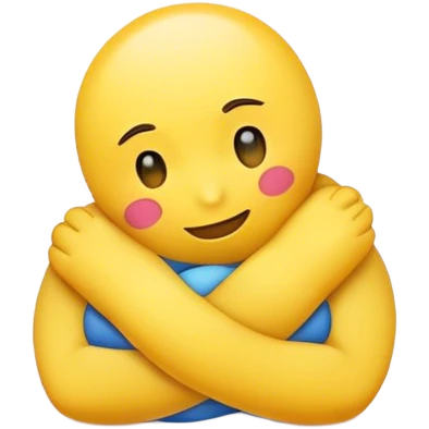 yellow emoji hugging itself emoji