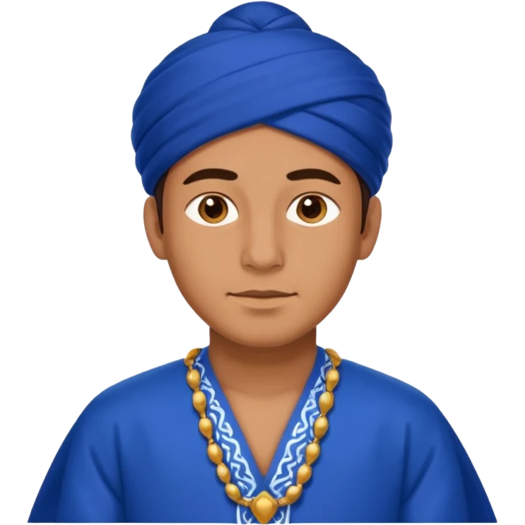 blue tradationals clothe  with man emoji