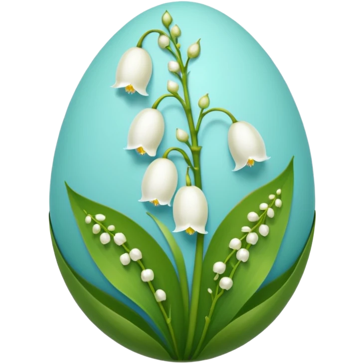 Easter egg with lily of the valley as motive emoji
