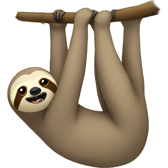 Sloth hanging from a tree emoji