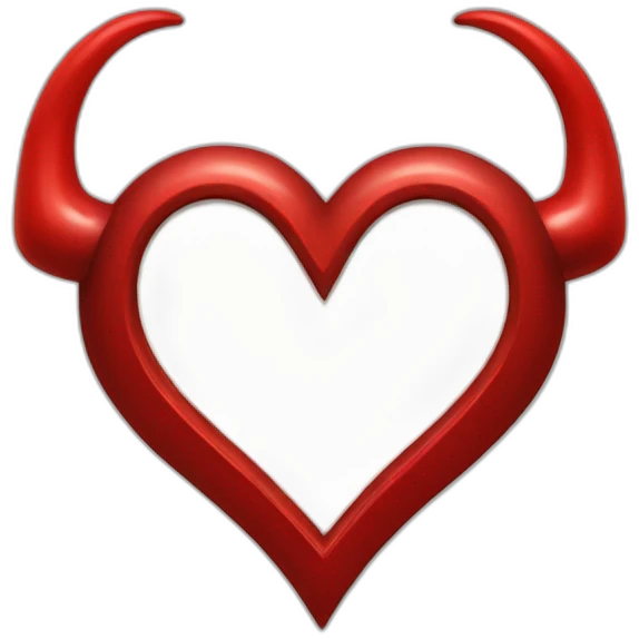 Red steel heart frame with horns emoji