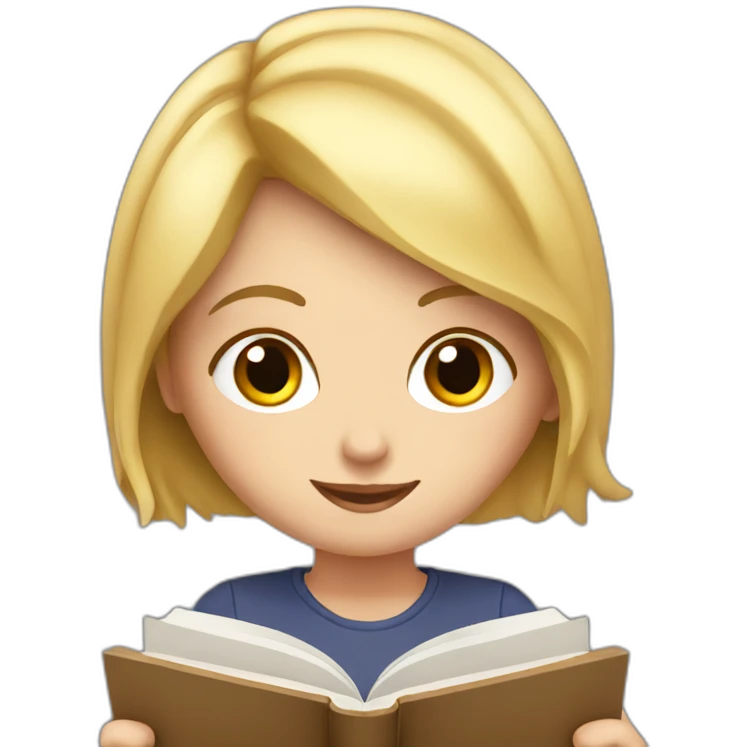White Girl reading emoji