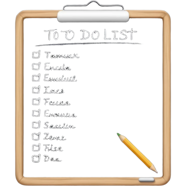Todo list in a chalk board emoji