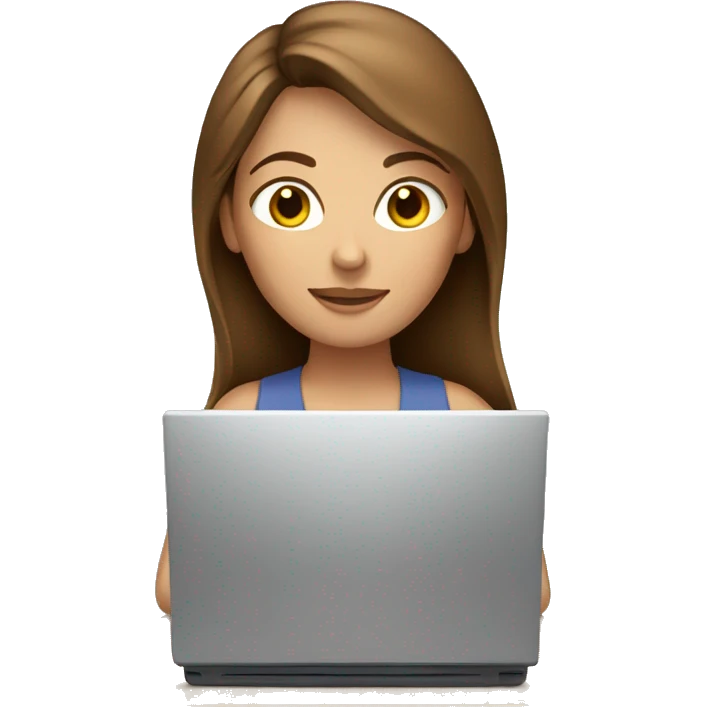 Caucasian Brown-haired woman working on a computer emoji