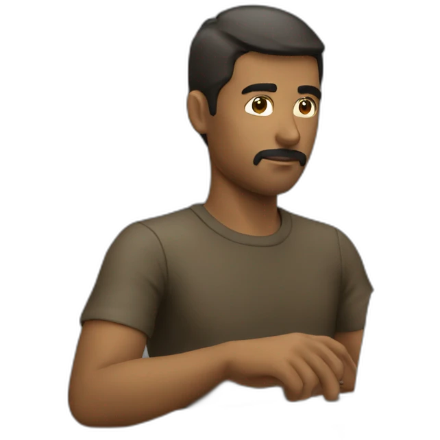 Man coding on low level language emoji