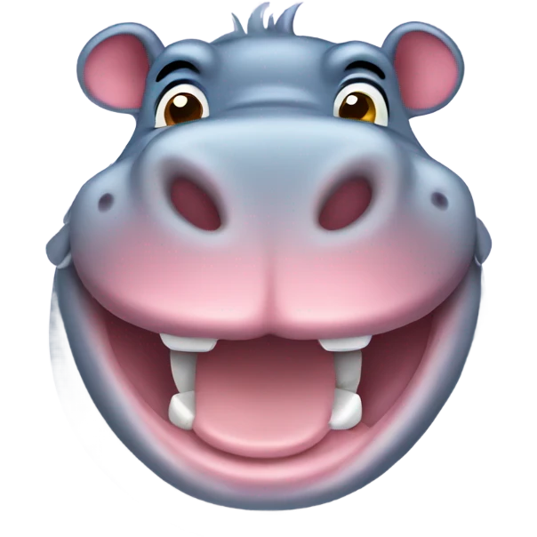 Happy hippo emoji