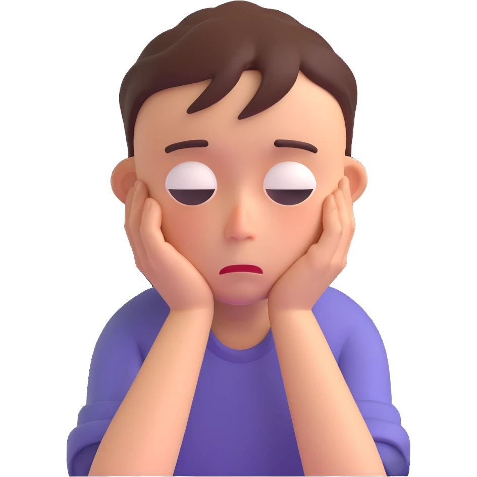 a sad student emoji