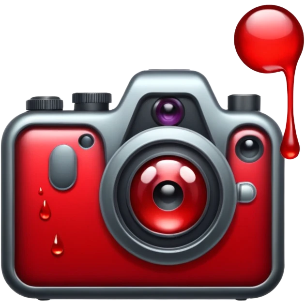 camera full of blood drops emoji