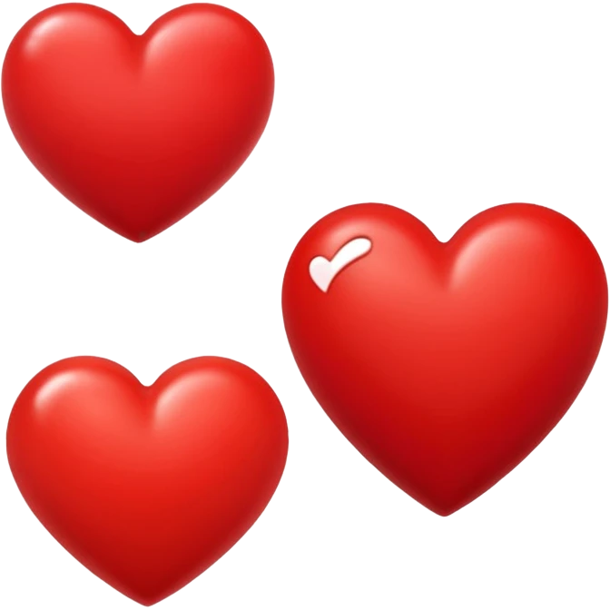 small red heart next to big red heart emoji