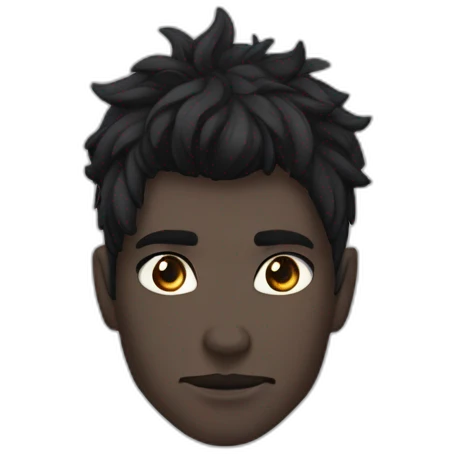 Combodgien  peau métisse cheveux noir et yeux noir anime demon beau gosse emoji