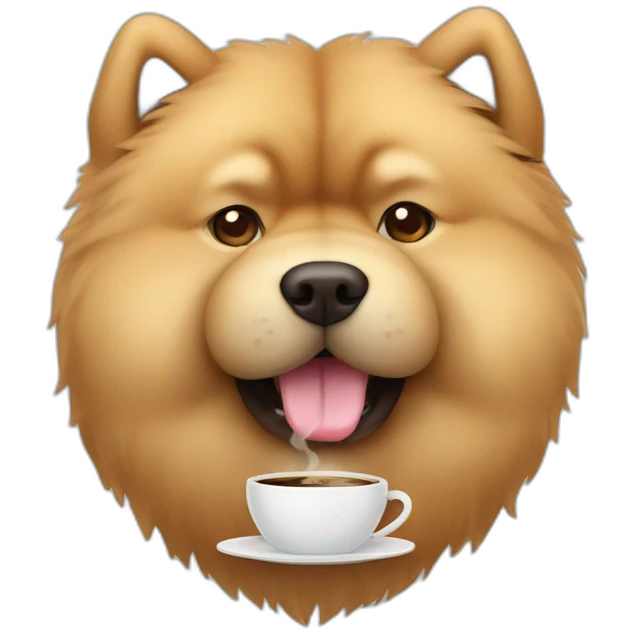 chow chow with coffee emoji