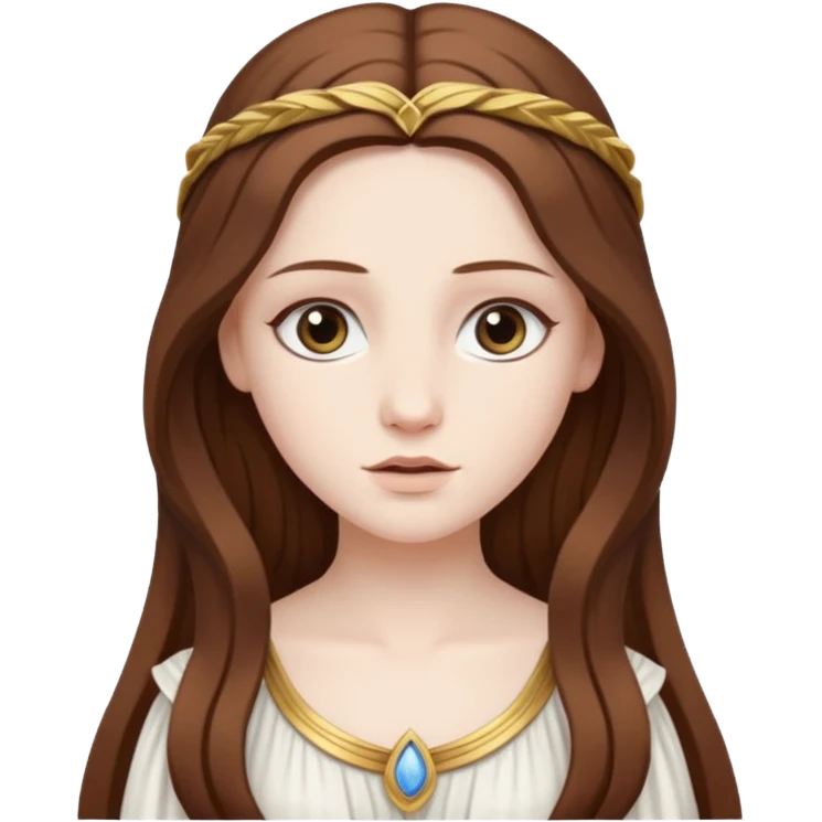 Metis The pre-Olympian goddess of wisdom, counsel, and deep thought. She was the first wife and advisor of Zeus and the mother of Athena, the later goddess of wisdom. Her name connoted "cunning intelligence," a quality highly valued in Greek heroes like Odysseus. 
 emoji
