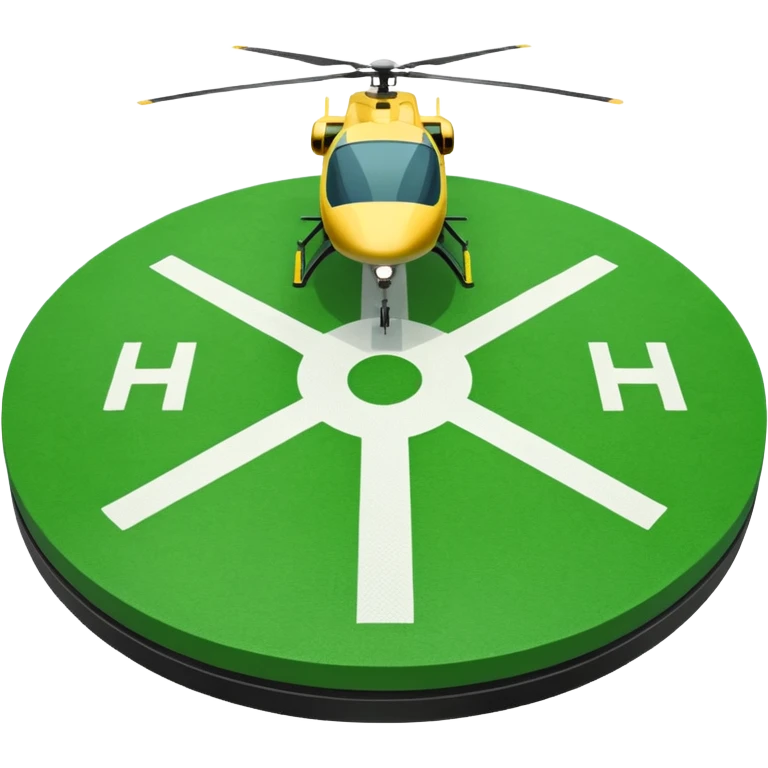 a helipad with a green surface and an H in the center emoji