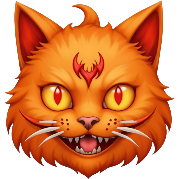 Cat with a devil face emoji