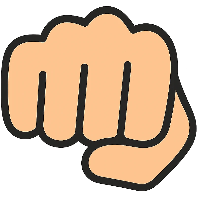 flat toon style punch icon emoji