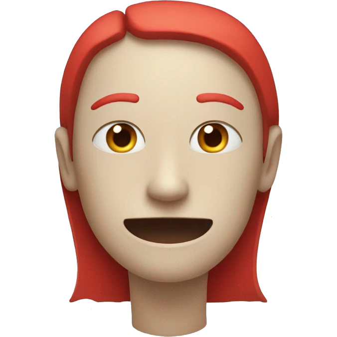 Make an emoji of a red letter A with the gap as teeth and 2 rectangles as eyes emoji