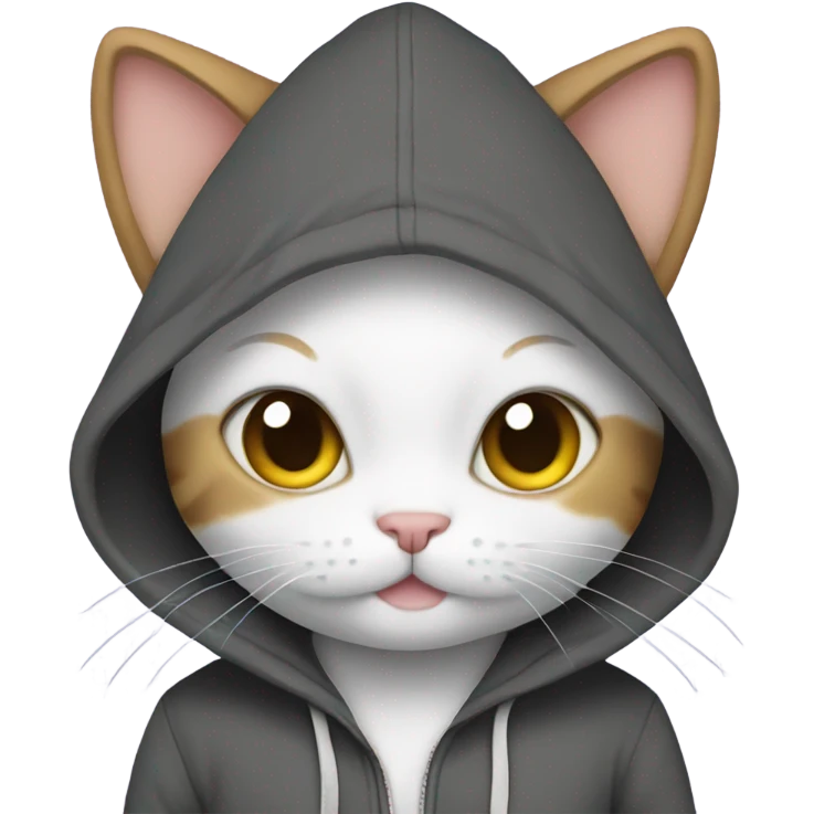 kitty wearing a hoodie emoji